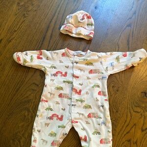 LouLou Baker Farm outfit 0-3 Months  with Hat